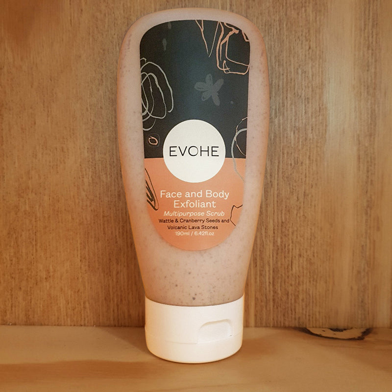 Evohe Face and Body Exfoliant Multipurpose Scrub With Volcanic Lava Stones & Cranberry Seeds 180ml