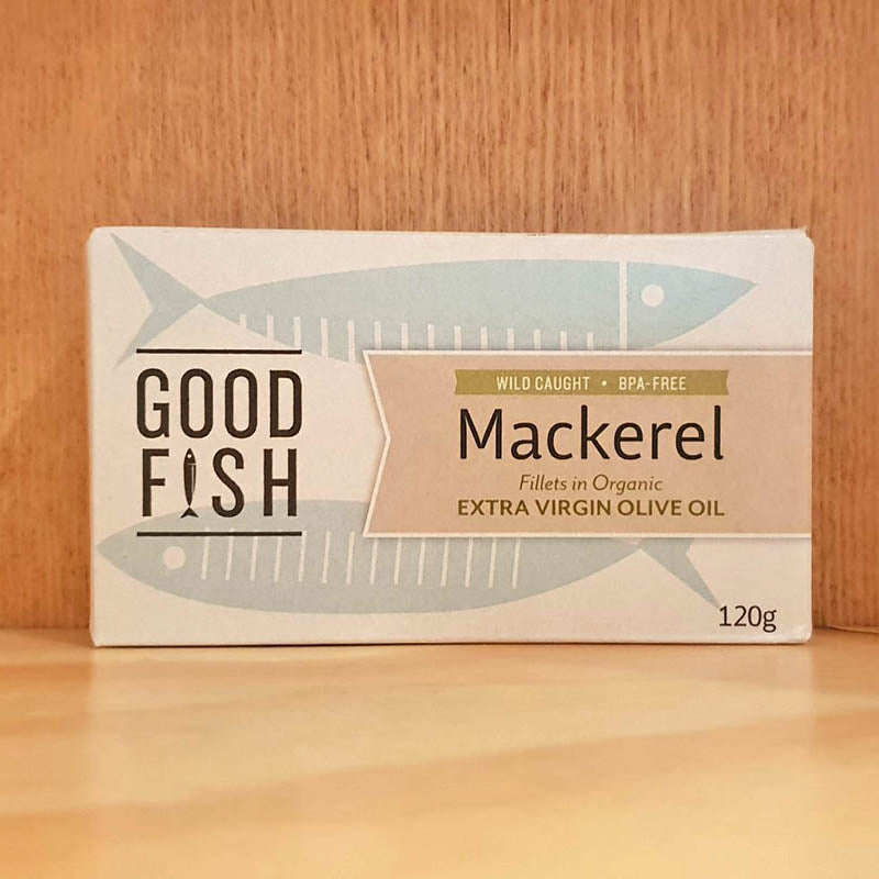 Good Fish Wild Caught Mackerel In Extra Virgin Olive Oil 120g